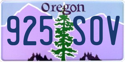 OR license plate 925SOV