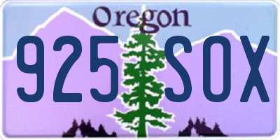 OR license plate 925SOX
