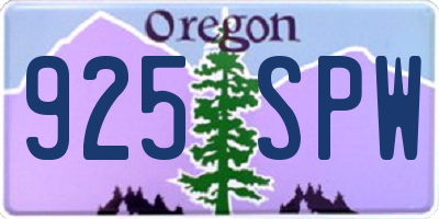 OR license plate 925SPW