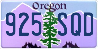 OR license plate 925SQD