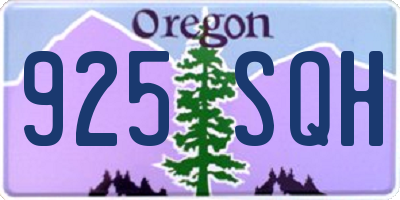 OR license plate 925SQH