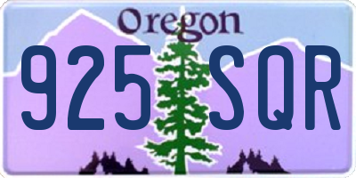 OR license plate 925SQR