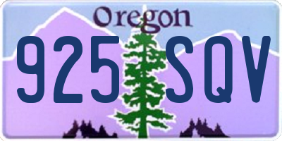 OR license plate 925SQV