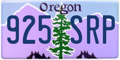OR license plate 925SRP