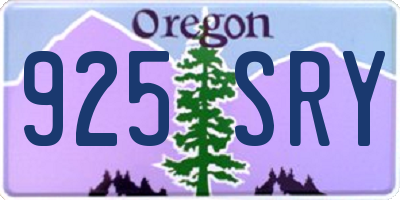 OR license plate 925SRY