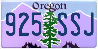 OR license plate 925SSJ