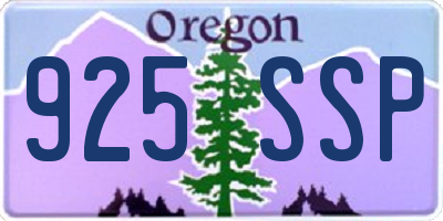 OR license plate 925SSP
