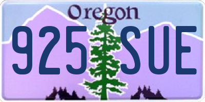 OR license plate 925SUE