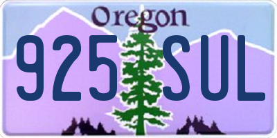 OR license plate 925SUL