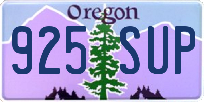 OR license plate 925SUP