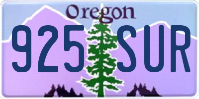 OR license plate 925SUR