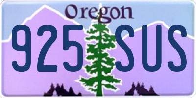 OR license plate 925SUS