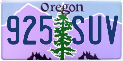 OR license plate 925SUV