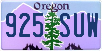 OR license plate 925SUW