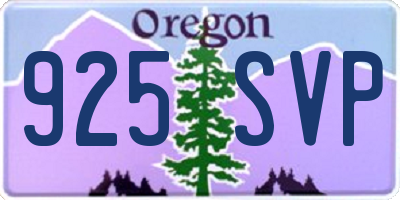 OR license plate 925SVP