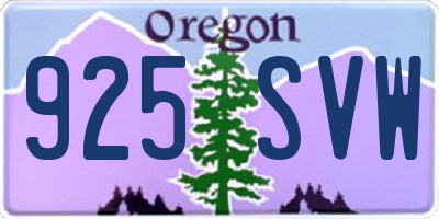 OR license plate 925SVW