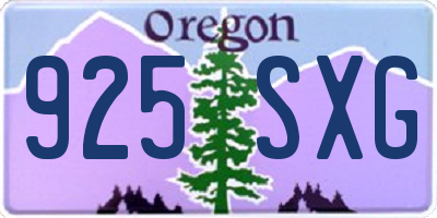 OR license plate 925SXG
