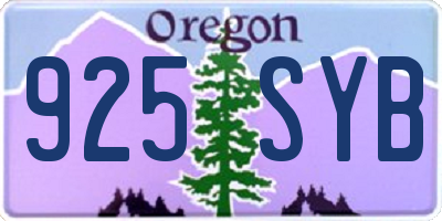 OR license plate 925SYB