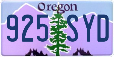 OR license plate 925SYD