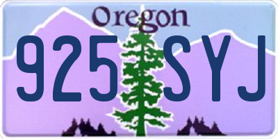 OR license plate 925SYJ