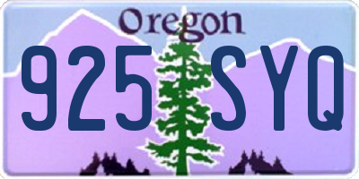 OR license plate 925SYQ