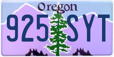 OR license plate 925SYT