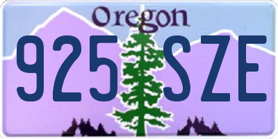OR license plate 925SZE