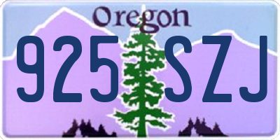 OR license plate 925SZJ
