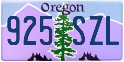 OR license plate 925SZL