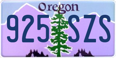 OR license plate 925SZS