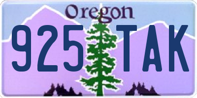 OR license plate 925TAK