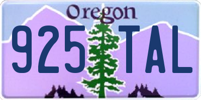 OR license plate 925TAL
