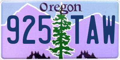 OR license plate 925TAW