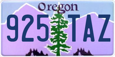 OR license plate 925TAZ