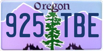 OR license plate 925TBE
