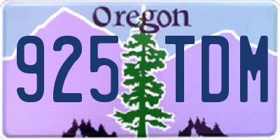 OR license plate 925TDM
