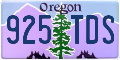 OR license plate 925TDS