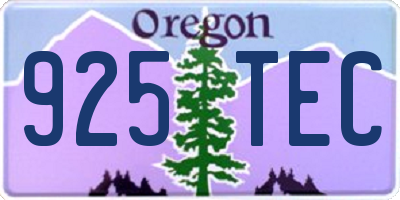 OR license plate 925TEC