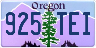 OR license plate 925TEI
