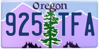 OR license plate 925TFA