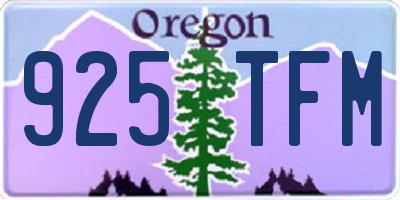 OR license plate 925TFM