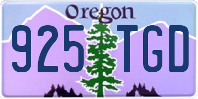 OR license plate 925TGD