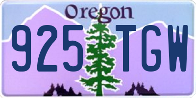 OR license plate 925TGW