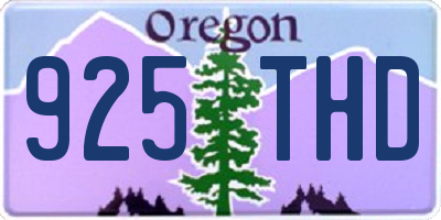 OR license plate 925THD