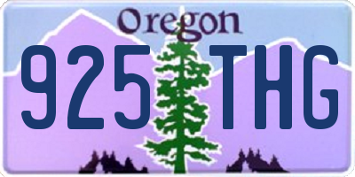 OR license plate 925THG