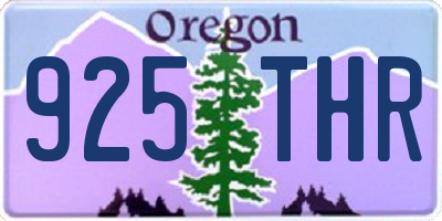OR license plate 925THR
