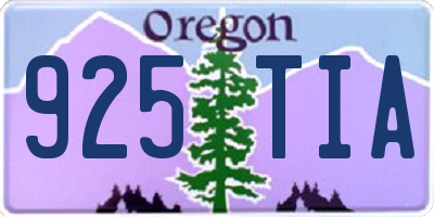 OR license plate 925TIA