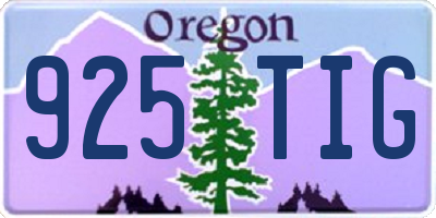 OR license plate 925TIG