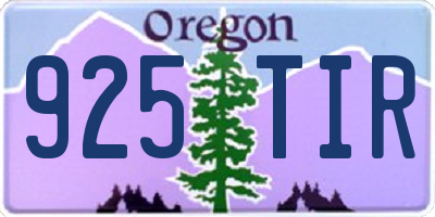 OR license plate 925TIR