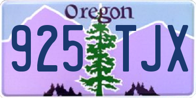 OR license plate 925TJX